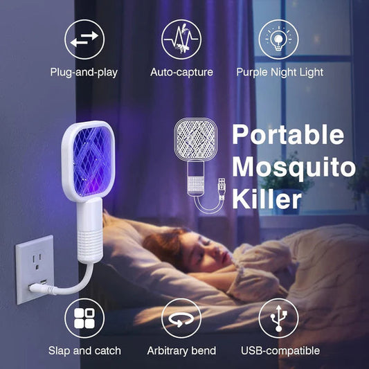 2-in-1 Mosquito Killer Racket & Lamp – USB Rechargeable & Chemical-Free!