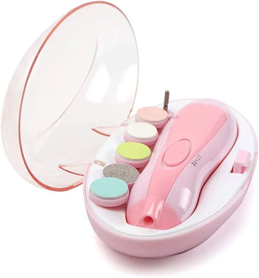 "Vechase 6-in-1 Portable Electric Baby Nail Trimmer: Safe, LED-Lit Infant Manicure & Pedicure Clipper"